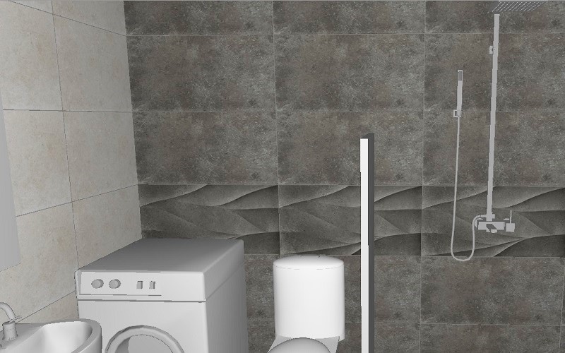 Kylpyhuoneen laatat 3D-suunnitelmassa